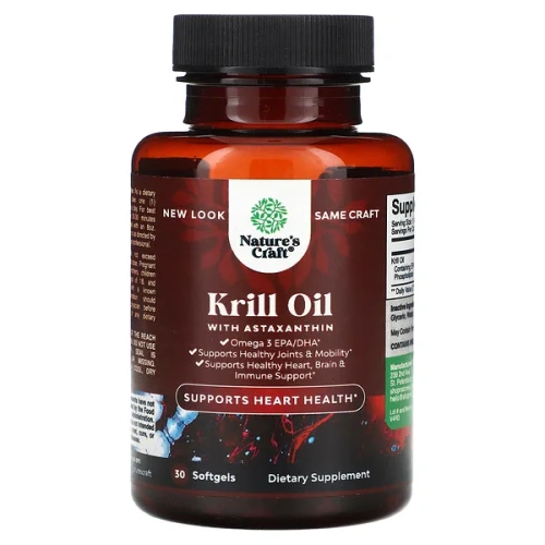 Nature&#x27;s Craft, Krill Oil with Astaxanthin, 30 Softgels