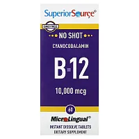 Superior Source, Cyanocobalamin B-12, 10,000 mcg, 60 MicroLingual Instant Dissolve Tablets