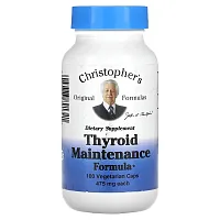 Christopher&#x27;s Original Formulas, Thyroid Maintenance Formula, 475 mg, 100 Vegetarian Caps