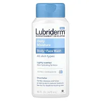 Lubriderm, Daily Moisture Body + Face Wash, Lightly Scented, 16 fl oz (473 ml)