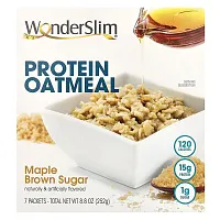 WonderSlim, Protein Oatmeal, Maple Brown Sugar, 7 Packet, 36 g Each