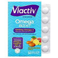 Viactiv, Omega Boost Gummies, Citrus Passion, 1,200 mg, 60 Gel Bite Gummies (600 mg per Gummy)