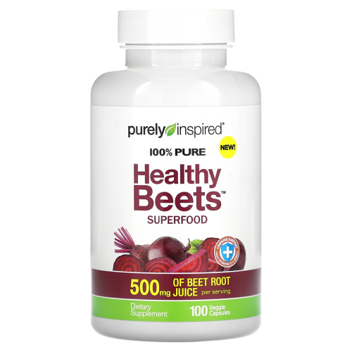 Purely Inspired, Healthy Beets Superfood, 100 растительных капсул фото 3