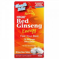 Terry Naturally, HRG80 Red Ginseng Energy, 30 жевательных таблеток