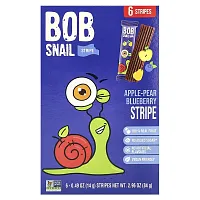 Bob Snail, Fruit Stripe, Apple-Pear-Blueberry, 6 Stripes, 0.49 oz (14 g) Each