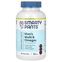 SmartyPants, Men&#x27;s Multi &amp; Omegas Gummies, Lemon  Creme, Blueberry and Blackberry, 180 Gummies