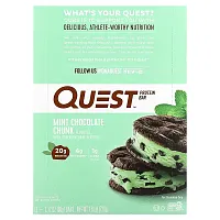 Quest Nutrition, Protein Bar, Mint Chocolate Chunk, 12 Bars, 2.12 oz (60 g) Each