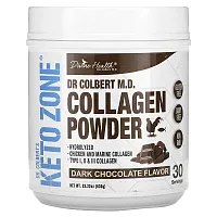 Divine Health, Dr. Colbert&#x27;s Keto Zone, Collagen Powder, Dark Chocolate, 22.22 oz (630 g)