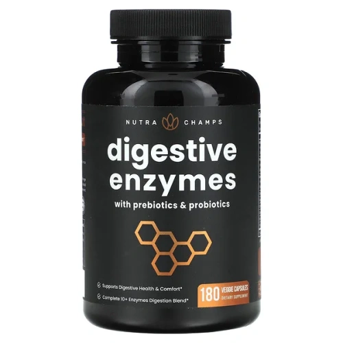 NutraChamps, Digestive Enzymes with Prebiotics &amp; Probiotics, 180 Veggie Capsules