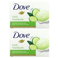 Dove, Увлажняющее мыло Cool, с огурцом и зеленым чаем, 2 шт., По 106 г (3,75 унции)