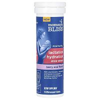 Mommy&#x27;s Bliss, Postnatal Lactation Hydration Drink Tablets, Berry Acai, 10 Effervescent Tablets