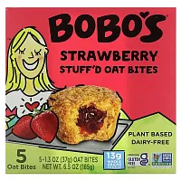 Bobo&#x27;s Oat Bars, Stuff&#x27;d Oat Bites, Strawberry, 5 Bites, 1.3 oz (37 g) Each