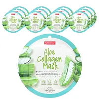 Purederm, Aloe Collagen Beauty Mask, 12 Sheets, 0.63 oz (18 g) Each