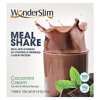 WonderSlim, Meal Shake, Cocomint Cream, 7 Packets, 28 g Each