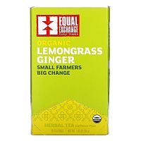 Equal Exchange, Organic Lemongrass Ginger Herbal Tea, Caffeine-Free, 20 Tea Bags, 1.05 oz (30 g)