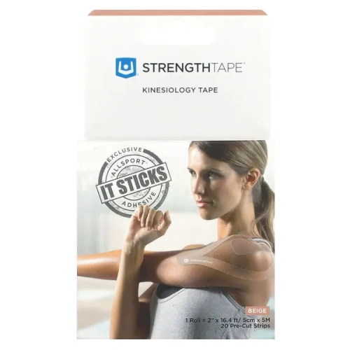 Strengthtape, Kinesiology Tape, Beige, 20 Pre-Cut Strips