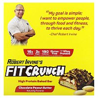 FITCRUNCH, High Protein Baked Bar, Chocolate Peanut Butter, 9 Bars, 1.62 oz (46 g) Each