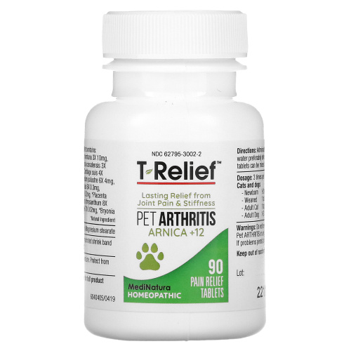 MediNatura, T-Relief, Pet Arthritis Arnica +12, 90 таблеток фото 4