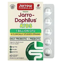 Jarrow Formulas, Jarro-Dophilus Kids, Daily Probiotic + Prebiotic, Raspberry, 1 Billion CFU, 60 Chewable Tablets