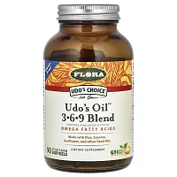 Flora, Udo&#x27;s Choice, Udo&#x27;s Oil 3-6-9 Blend, 90 Vegetarian Softgels