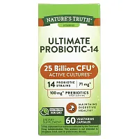 Nature&#x27;s Truth, Ultimate Probiotic-14, 25 Billion, 60 Vegetarian Capsules