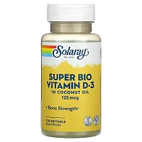 Solaray, Super Bio Vitamin D-3, 125 mcg, 120 Softgels