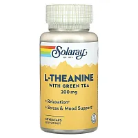 Solaray, L-Theanine With Green Tea, 200 mg, 45 VegCaps