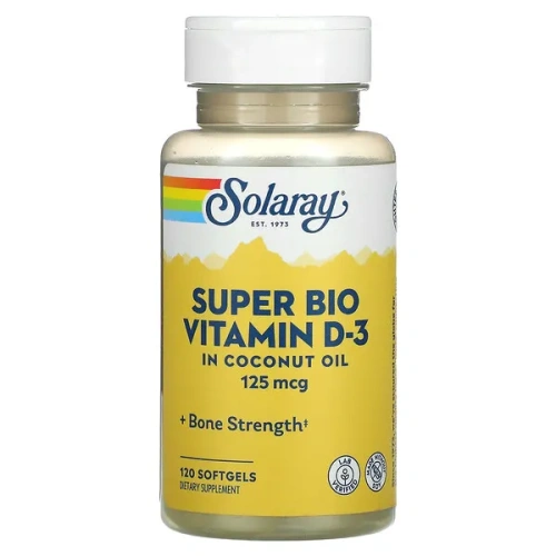 Solaray, Super Bio Vitamin D-3, 125 mcg, 120 Softgels