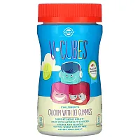 Solgar, U-Cubes, Children&#x27;s Calcium With D3, Pink Lemonade, Blueberry, Strawberry, 60 Gummies