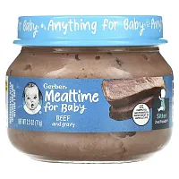 Gerber, Mealtime for Baby, 2nd Foods, Beef and Gravy, 2.5 oz (71 g)