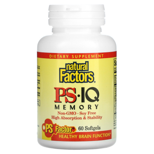 Natural Factors, PS - IQ Memory, 60 гелевых капсул