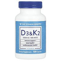 The Vitamin Shoppe, Vitamin D3 &amp; K2, 120 Capsules