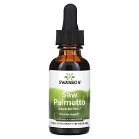 Swanson, Saw Palmetto Liquid Extract, Alcohol &amp; Sugar Free, 1 fl oz (29.6 ml)