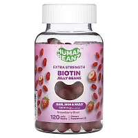 Human Beanz, Biotin Jelly Beans, Extra Strength, Strawberry Blast, 2,500 mcg, 120 Jelly Beans