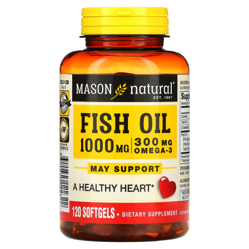 Mason Natural, рыбий жир, 1000 мг, 120 капсул