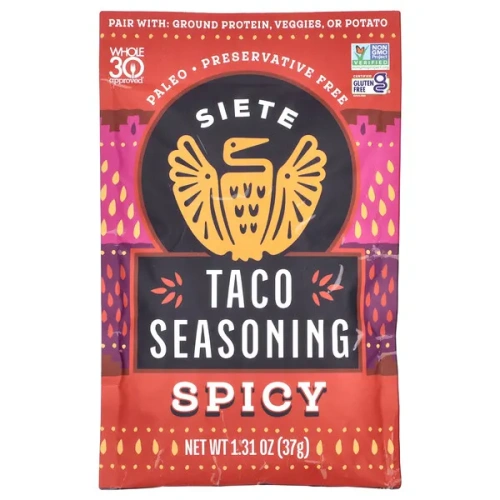 Siete, Taco Seasoning, Spicy, 1.31 oz (37 g)