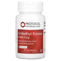 Protocol for Life Balance, 5-Methyl Folate, 5,000 mcg , 50 Veg Capsules