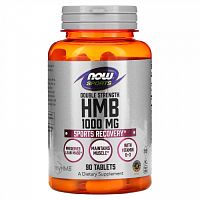 NOW Foods, Sports, HMB, двойная сила, 1000 мг, 90 таблеток