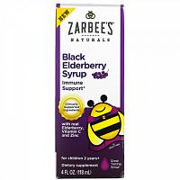 Zarbee's, Black Elderberry Syrup, With Real Elderberry, Vitamin C and Zinc, For Children 2 Years +, 4 fl oz (118 ml)