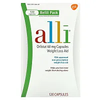 Alli, Orlistat, Weight Loss Aid, Refill Pack , 60 mg, 120 Capsules