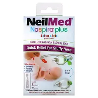 NeilMed, Naspira Plus, Nasal Oral Aspirator &amp; Saline Vials, Babies &amp; Kids, 17 Piece Set