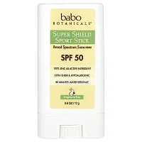 Babo Botanicals, Super Shield Sport Stick, SPF 50, Fragrance Free, 0.6 oz (17 g)