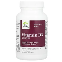 Terry Naturally, Vitamin D3, Mixed Berry, 5,000 IU, 90 Chewable Tablets