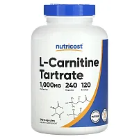 Nutricost, L-Carnitine Tartrate, 1,000 mg, 240 Capsules (500 mg per Capsule)