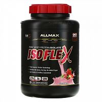 ALLMAX, Isoflex, 100% ультра чистый изолят сывороточного протеина (технология ионной фильтрации), клубника, 5 фунтов (2,27 кг)