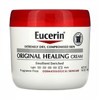 Eucerin, оригинальный заживляющий крем для очень сухой и поврежденной кожи, без отдушек, 454 г (16 унций)