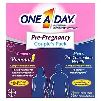 One-A-Day, Pre-Pregnancy Couple&#x27;s Pack, Women&#x27;s Prenatal 1 &amp; Men&#x27;s Pre-Conception Health, 30 Women&#x27;s Prenatal Softgels, 30 Men&#x27;s Pre-Conception Tablets