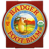 Badger Company, бальзам для ног, перечная мята и чайное дерево, 56 г (2 унции)