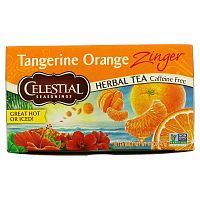 Celestial Seasonings, Травяной чай без кофеина Zinger, Мандариново-апельсиновый заряд, 20 чайных пакетиков, 1,7 унции (47 г)