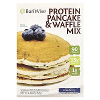 BariWise, Protein Pancake &amp; Waffle Mix, Blueberry, 7 Packets, 0.92 oz (26 g) Each